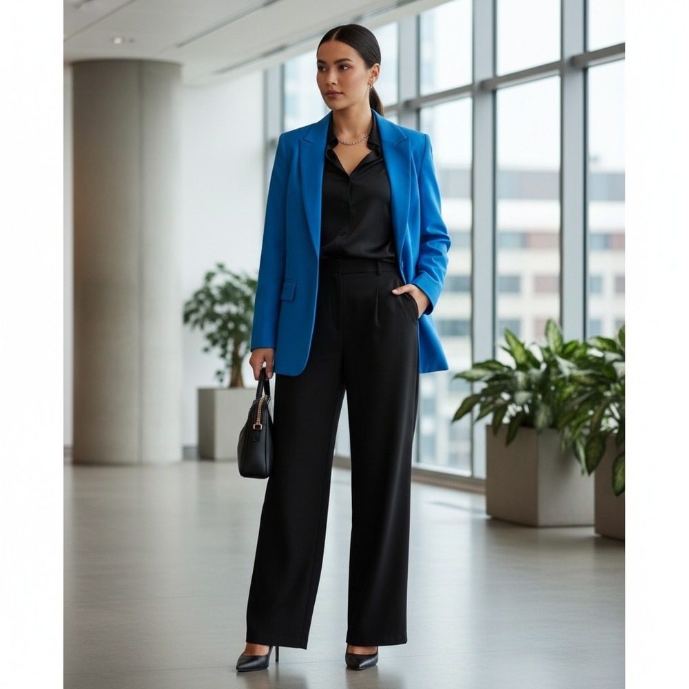 Bardot Cobalt Blue Blazer Jacket Women S‎ US 4 Quiet Luxury Office Siren